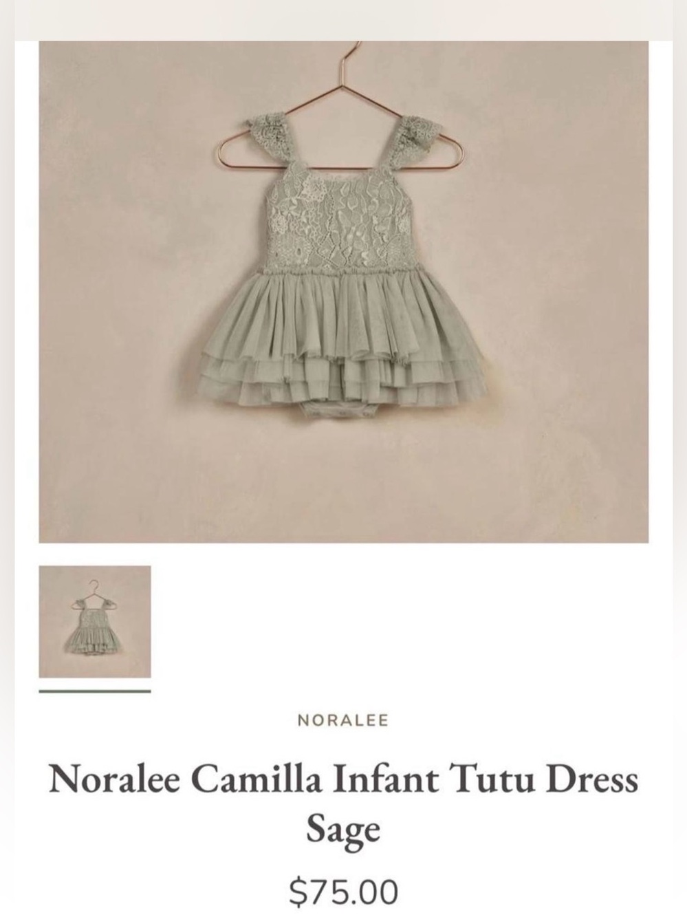 Noralee Camilla Infant Tutu Dress in Sage